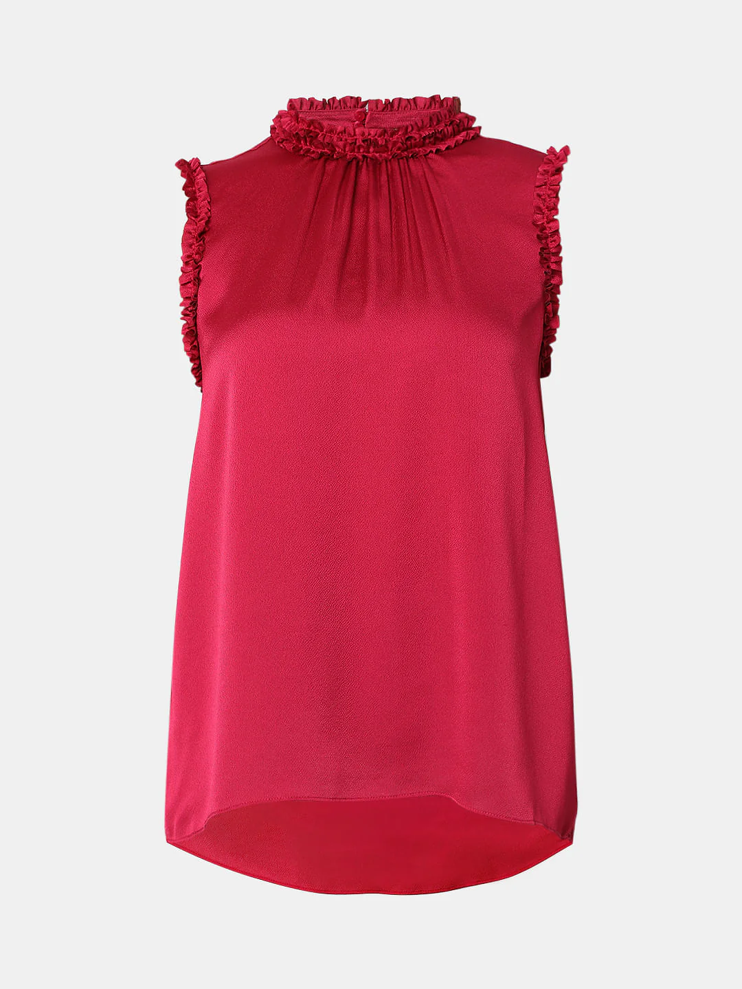 Marquee Red Ruffle Detail Top - Image 7
