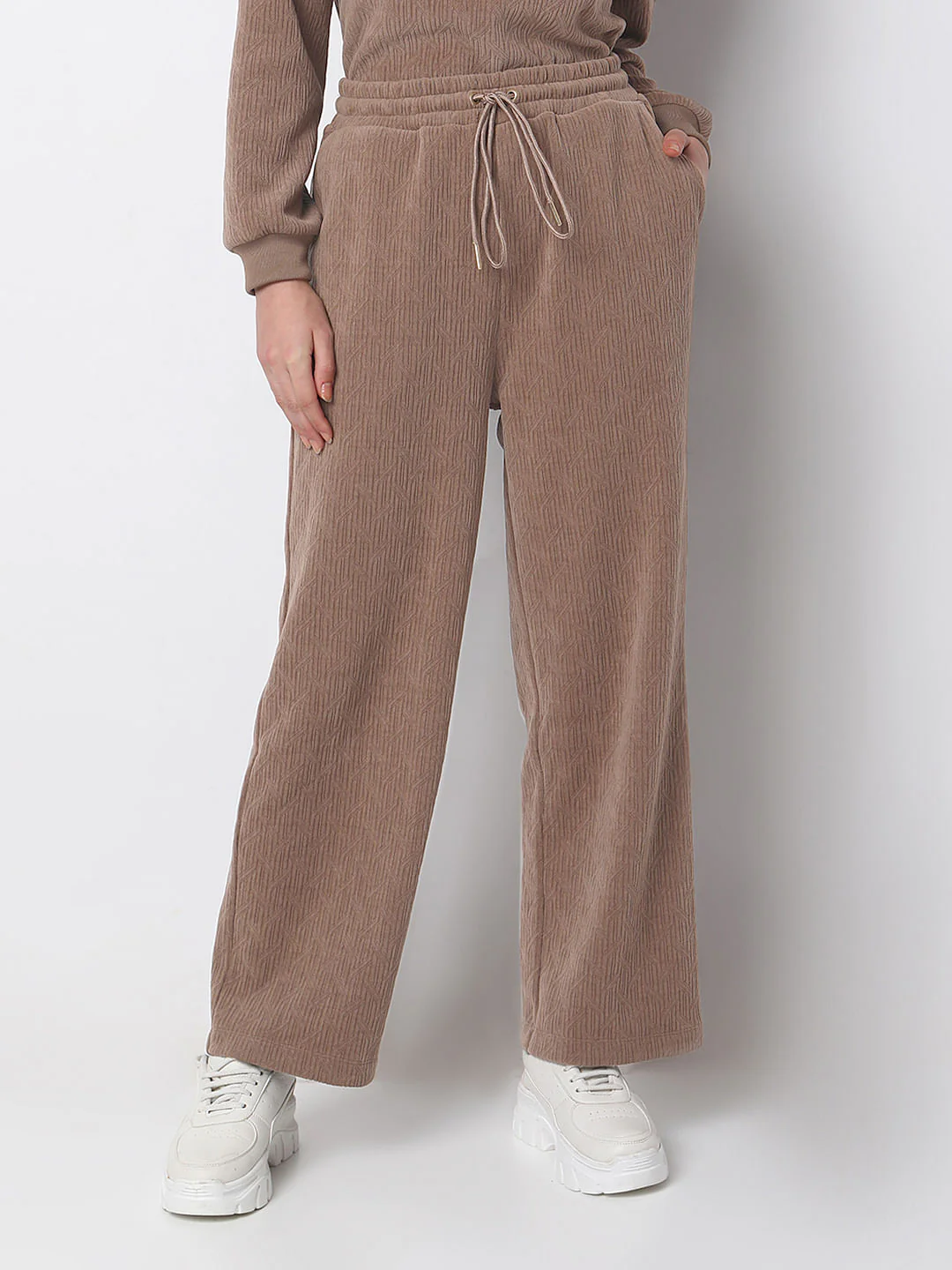 Brown Corduroy Co-Ord Set Sweatpants - Image 2