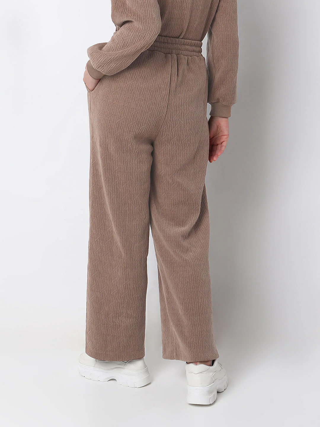 Brown Corduroy Co-Ord Set Sweatpants - Image 4