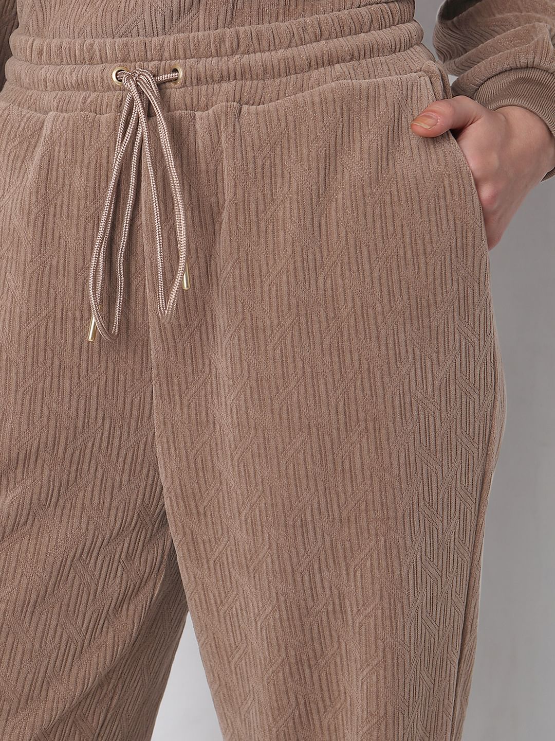 Brown Corduroy Co-Ord Set Sweatpants - Image 6