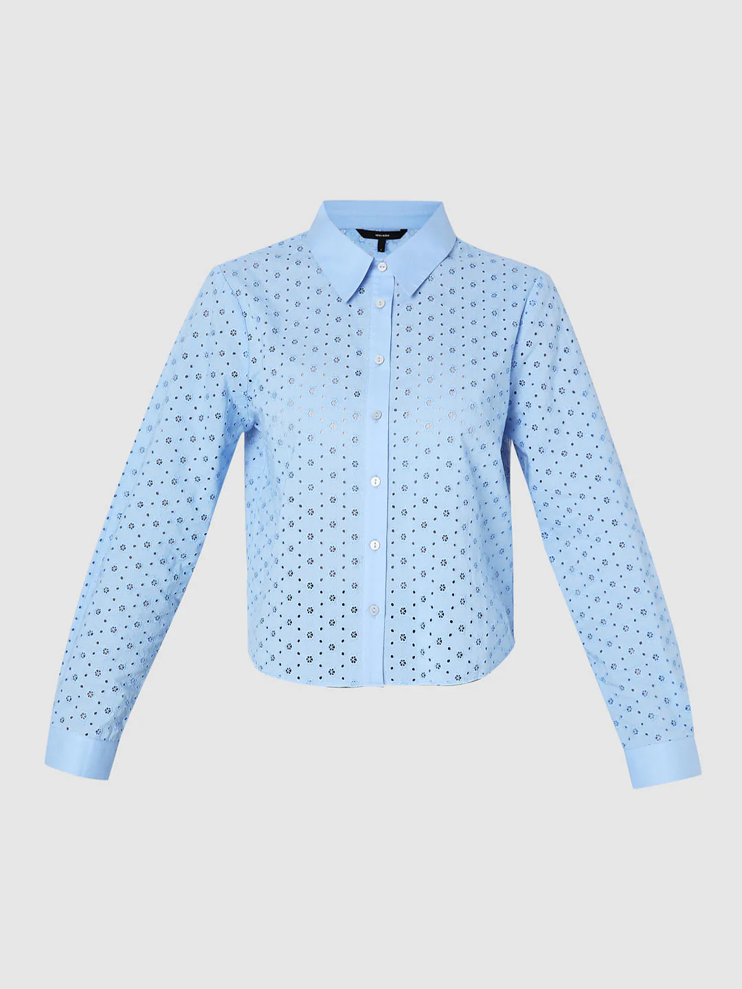 Blue Schiffli Cotton Shirt - Image 7