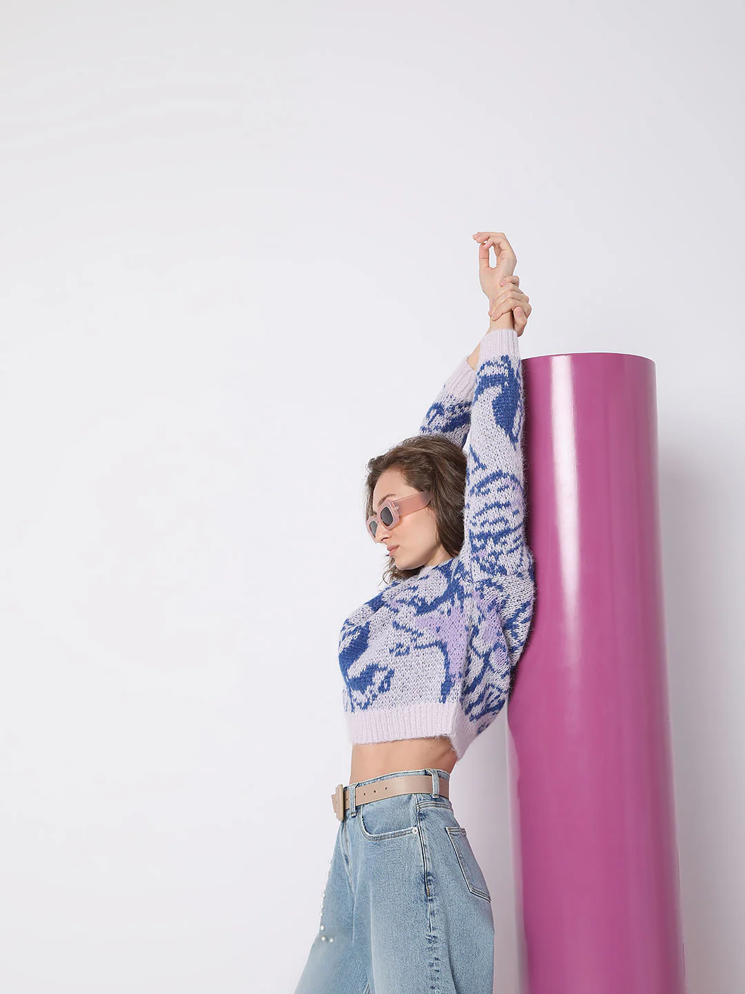 Purple Yarn Dyed Pullover