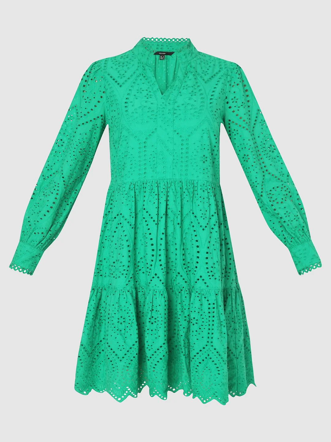 Green Schiffli Fit & Flare Dress - Image 7