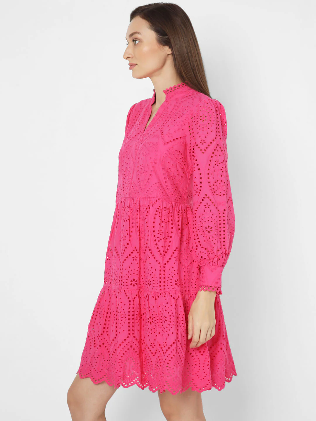 Pink Schiffli Fit & Flare Dress - Image 3