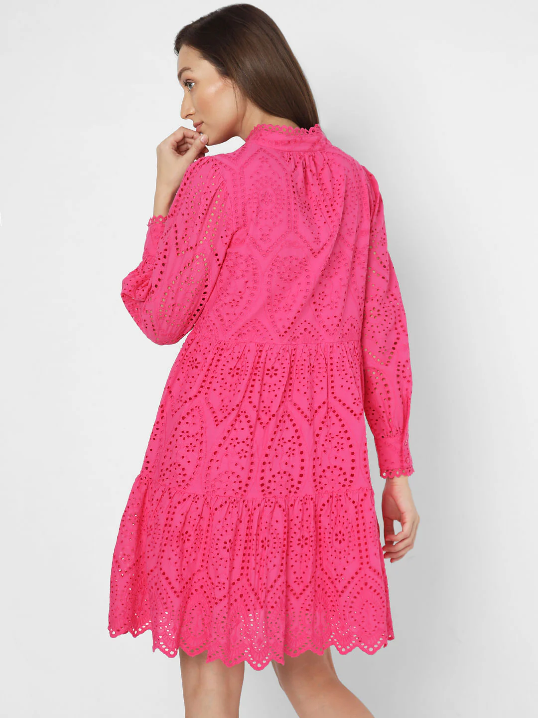 Pink Schiffli Fit & Flare Dress - Image 4