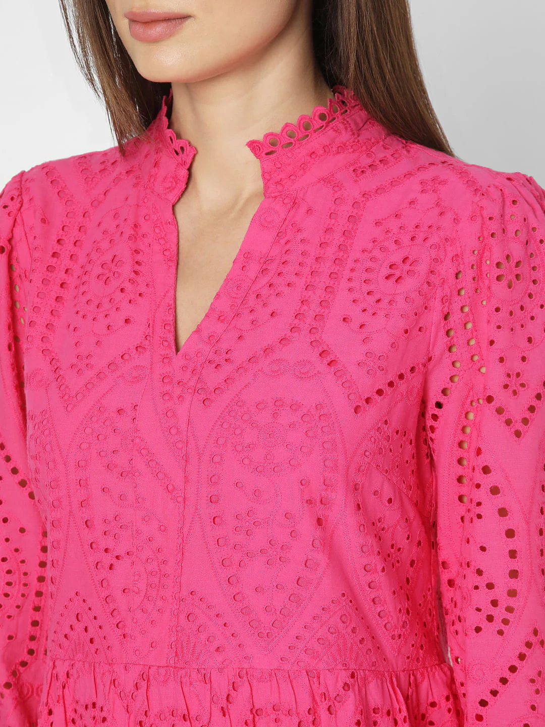 Pink Schiffli Fit & Flare Dress - Image 8