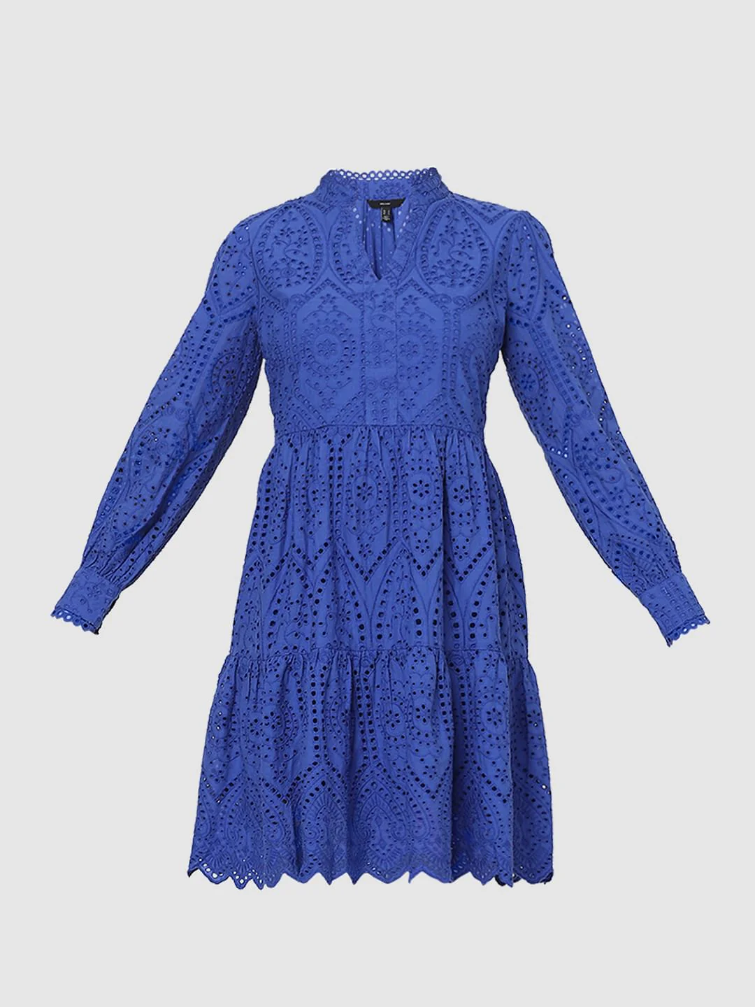 Blue Schiffli Fit & Flare Dress - Image 8