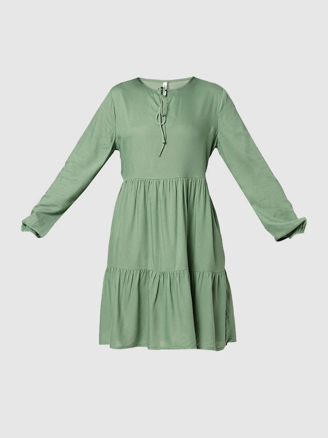 I.Scenery By Vero Moda Green Tiered Dress - Image 7
