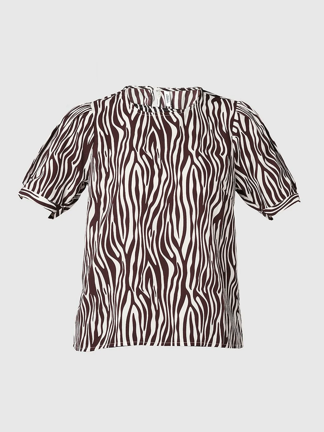 I.Scenery By Vero Moda Brown & White Printed Top - Image 7