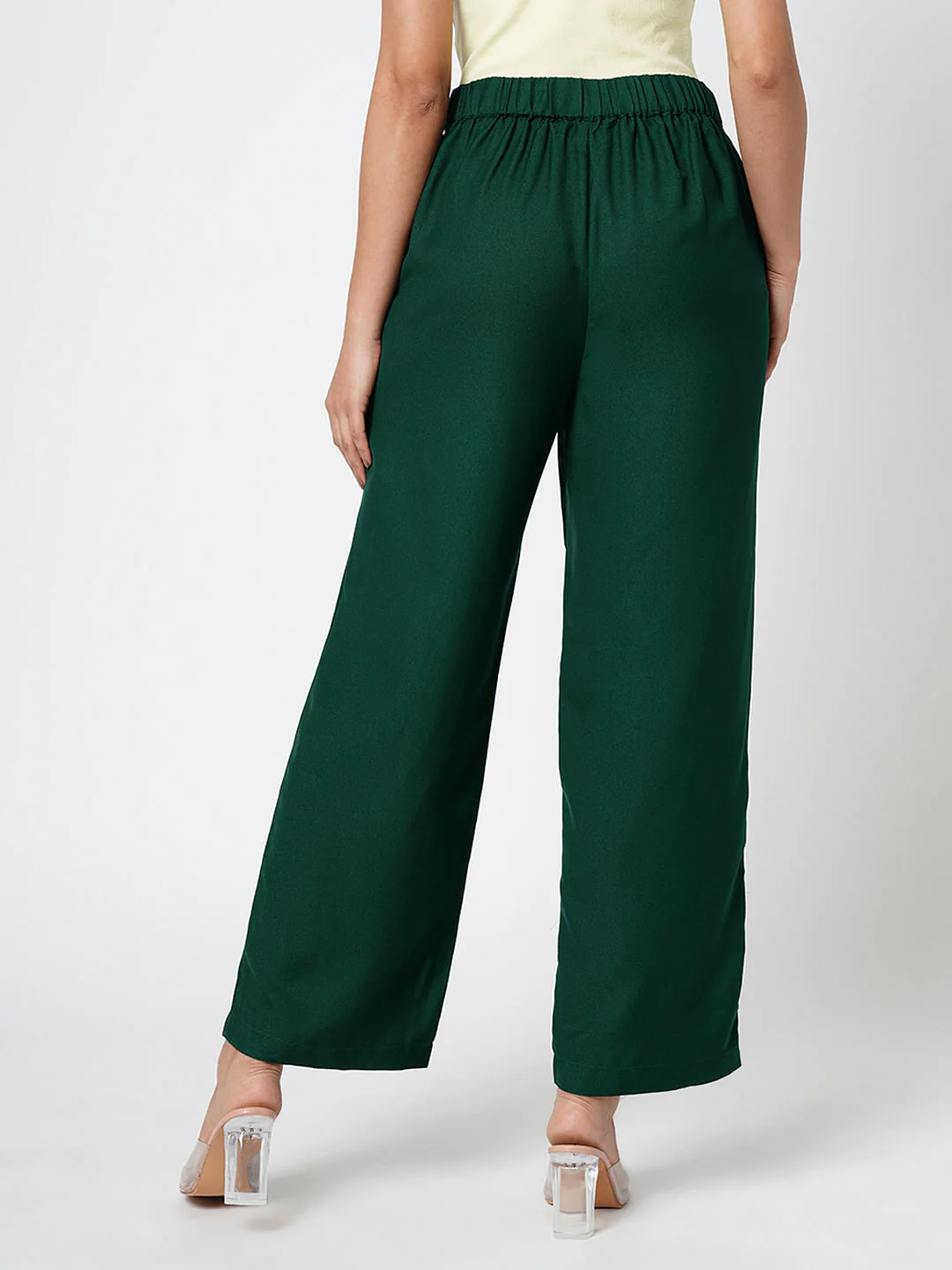 I.Scenery By Vero Moda Green High Rise Pants - Image 4
