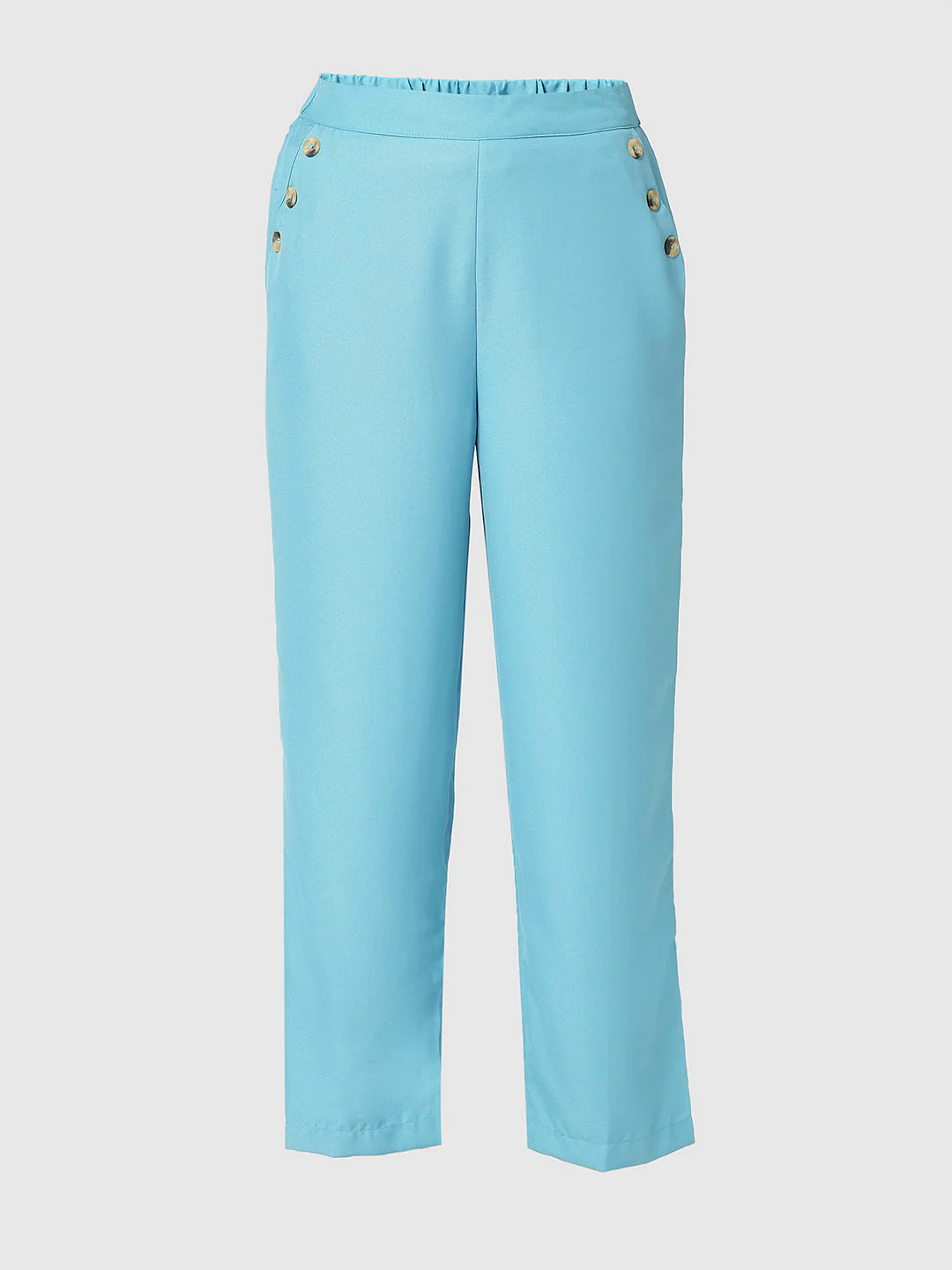 I.Scenery By Vero Moda Blue High Rise Slip On Pants - Image 7