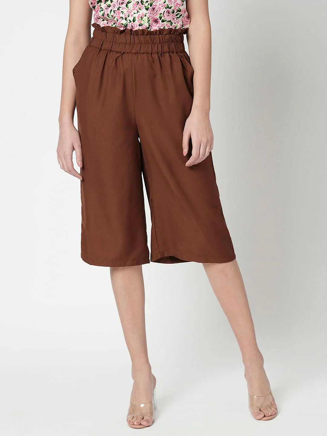 I.Scenery By Vero Moda Brown Slip On Culottes - Image 2