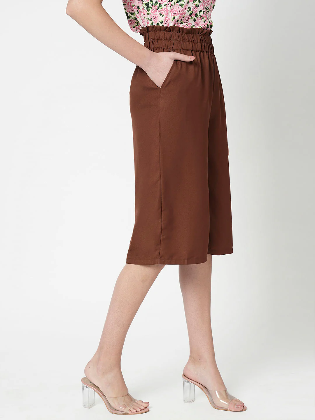 I.Scenery By Vero Moda Brown Slip On Culottes - Image 3