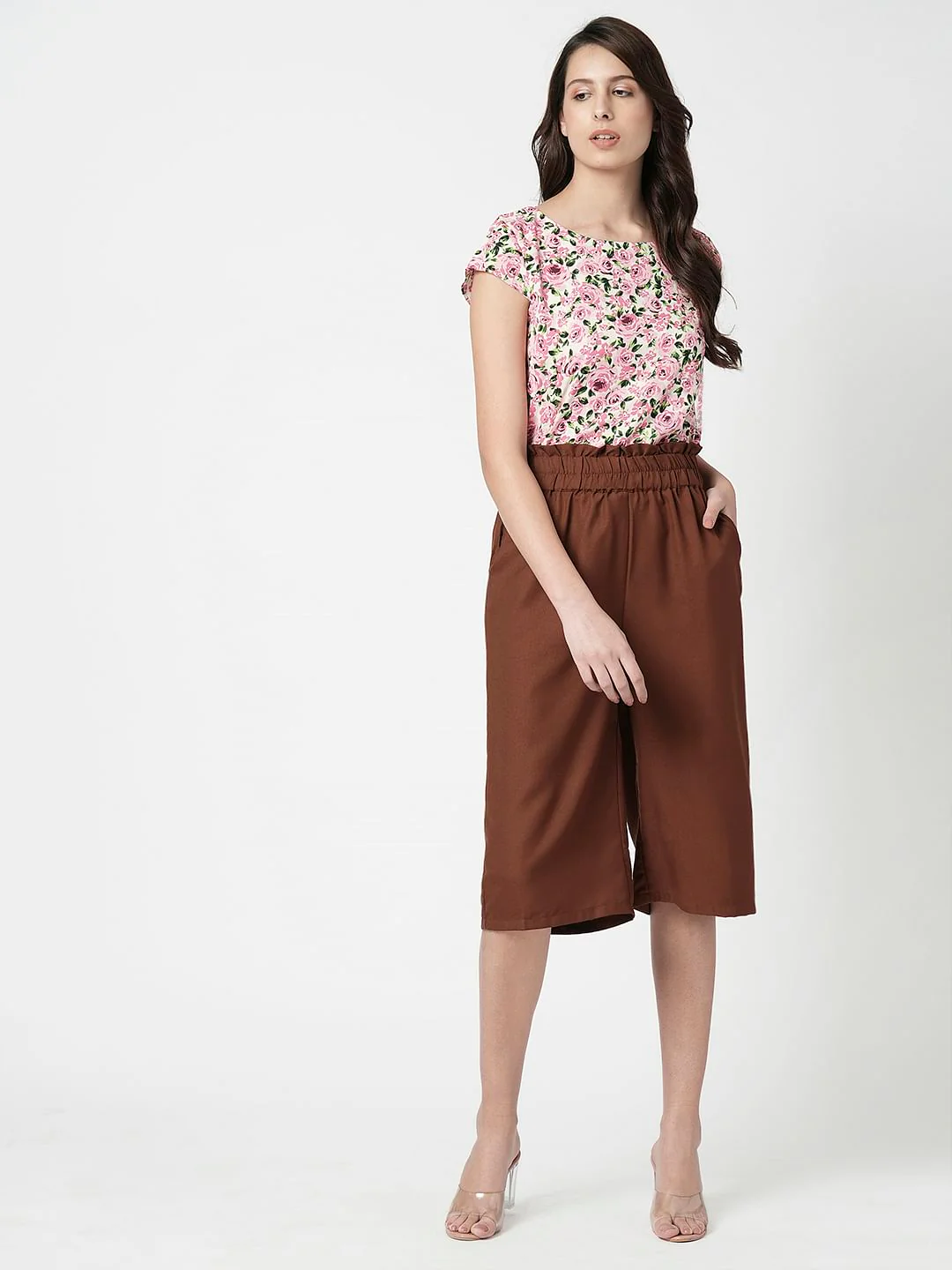 I.Scenery By Vero Moda Brown Slip On Culottes - Image 5