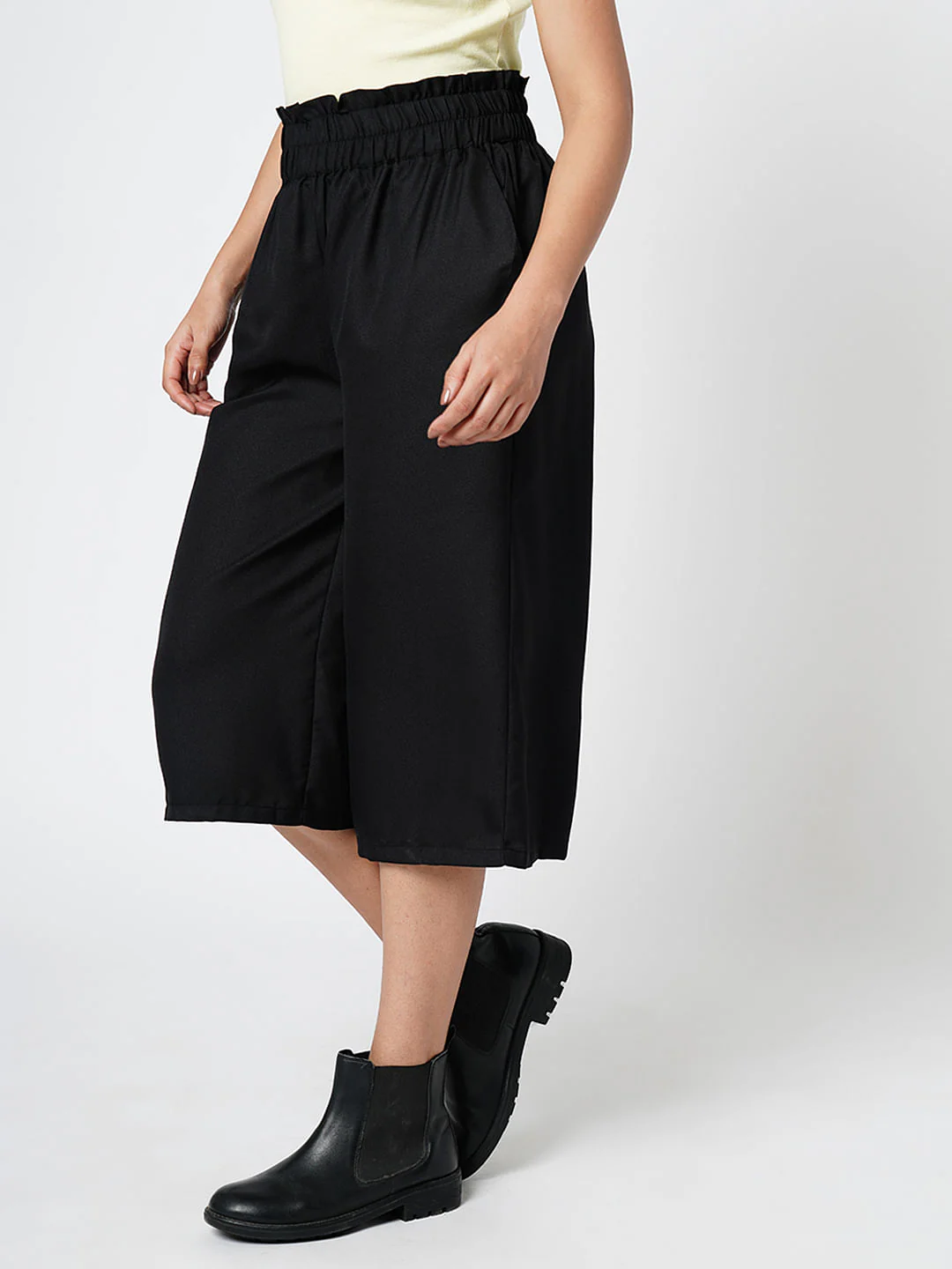 I.Scenery By Vero Moda Black High Rise Culottes - Image 3