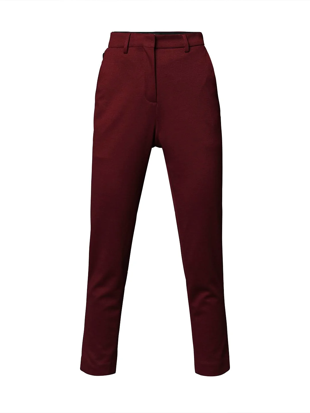 Maroon High Rise Tailored Slim Fit Pants - Image 7