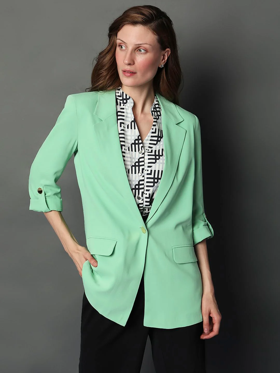 Light Green Semi-Formal Blazer - Image 2