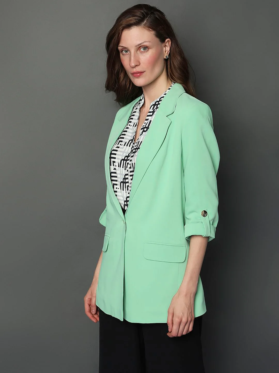 Light Green Semi-Formal Blazer - Image 3