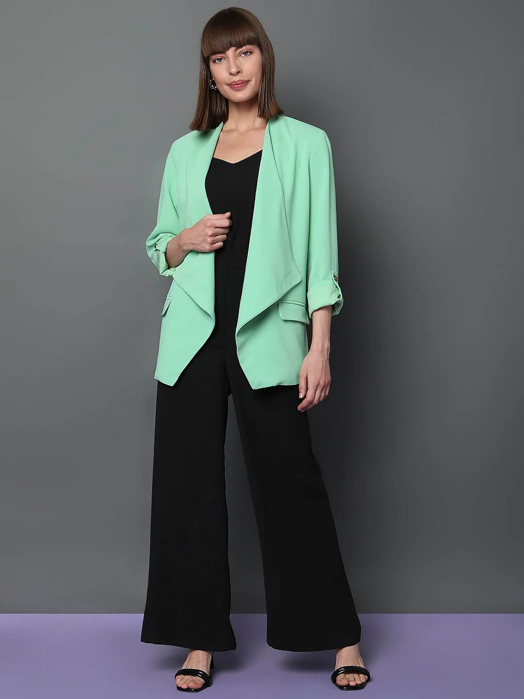 Light Green Front Open Blazer - Image 5