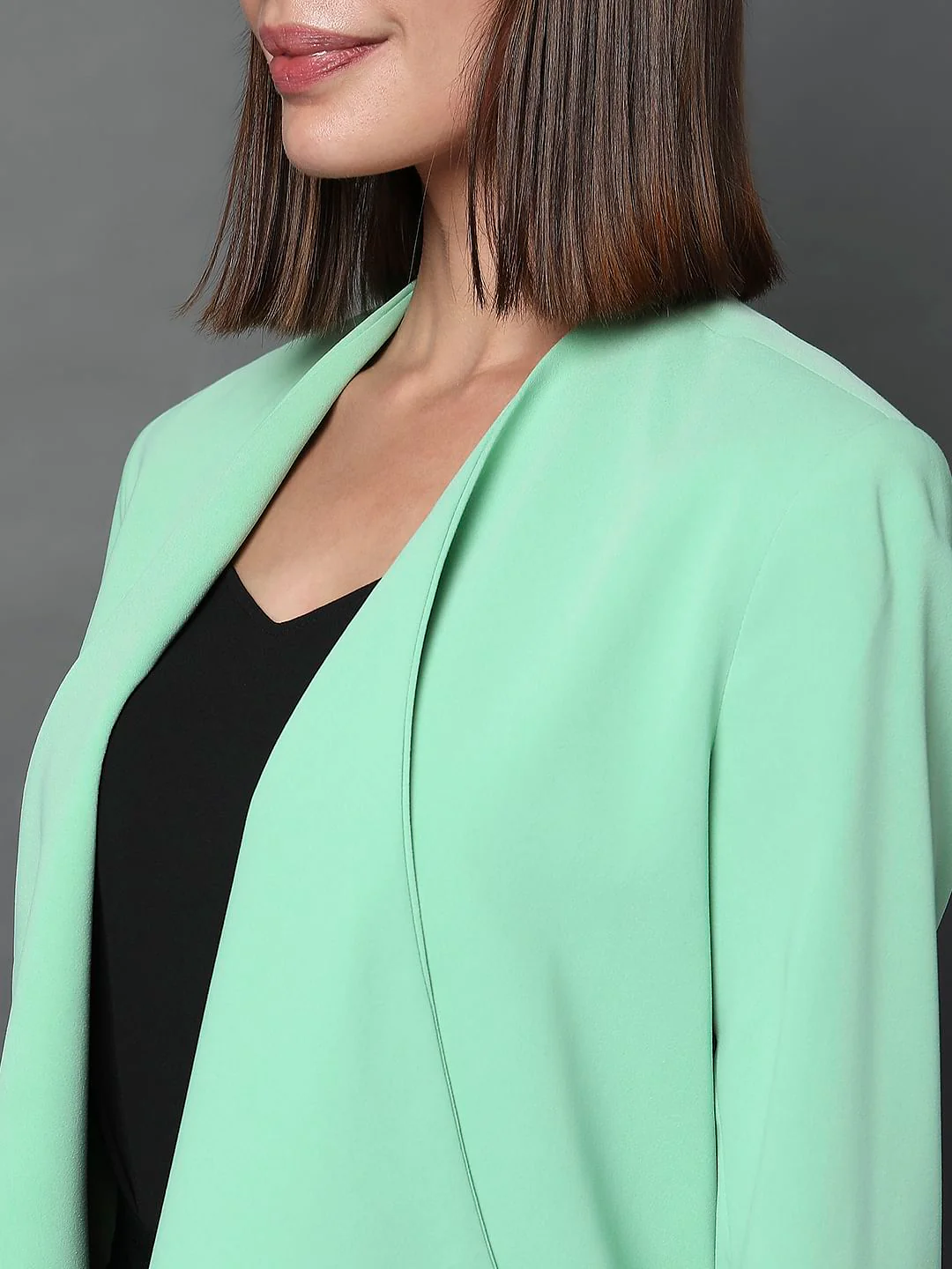 Light Green Front Open Blazer - Image 8