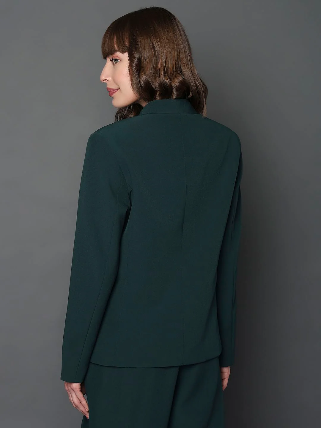 Green Front Open Co-Ord Set Blazer - Image 3