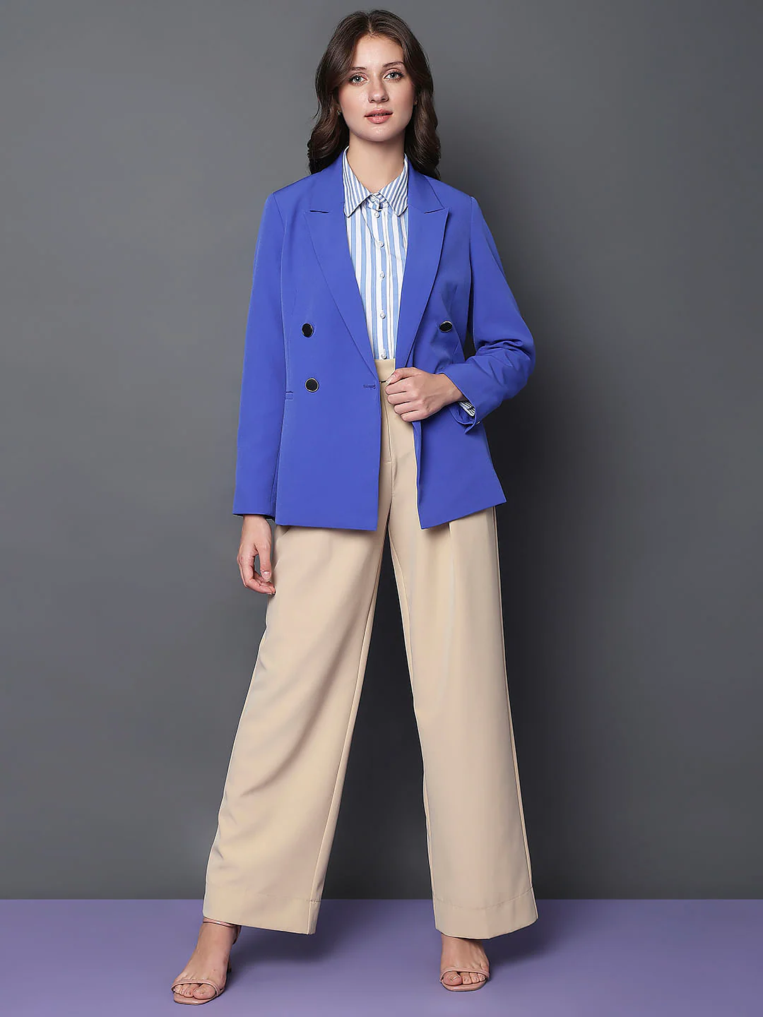 Blue Double Breasted Blazer - Image 5