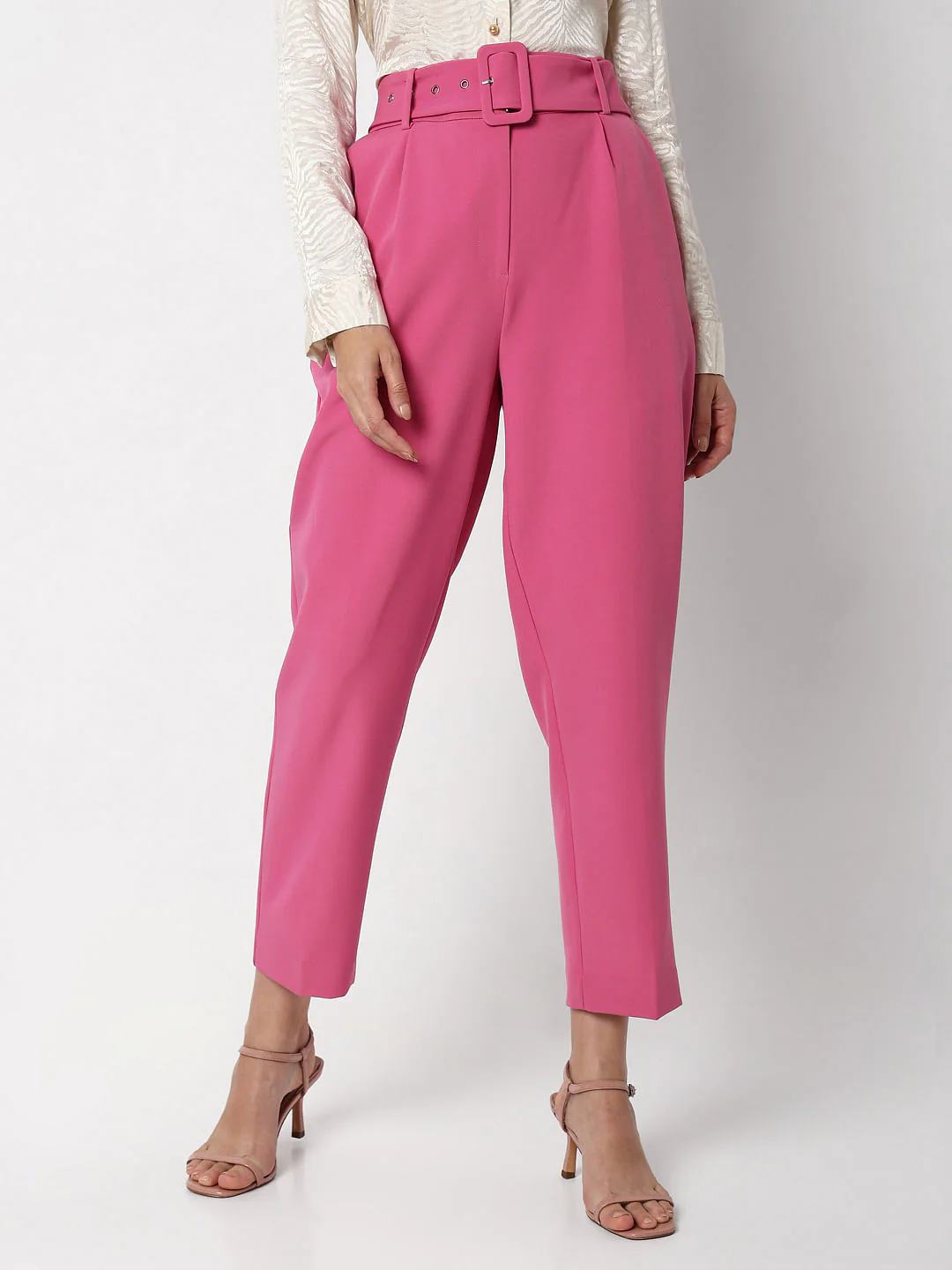 Pink High Rise Tailored Co-Ord Set Pants - Image 2