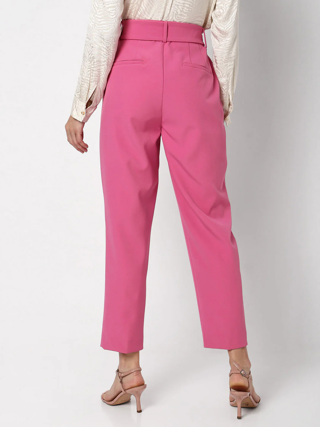 Pink High Rise Tailored Co-Ord Set Pants - Image 4