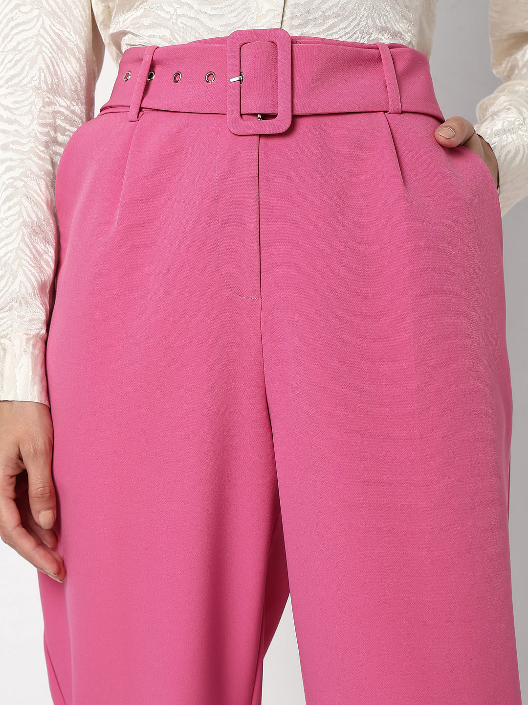 Pink High Rise Tailored Co-Ord Set Pants - Image 6