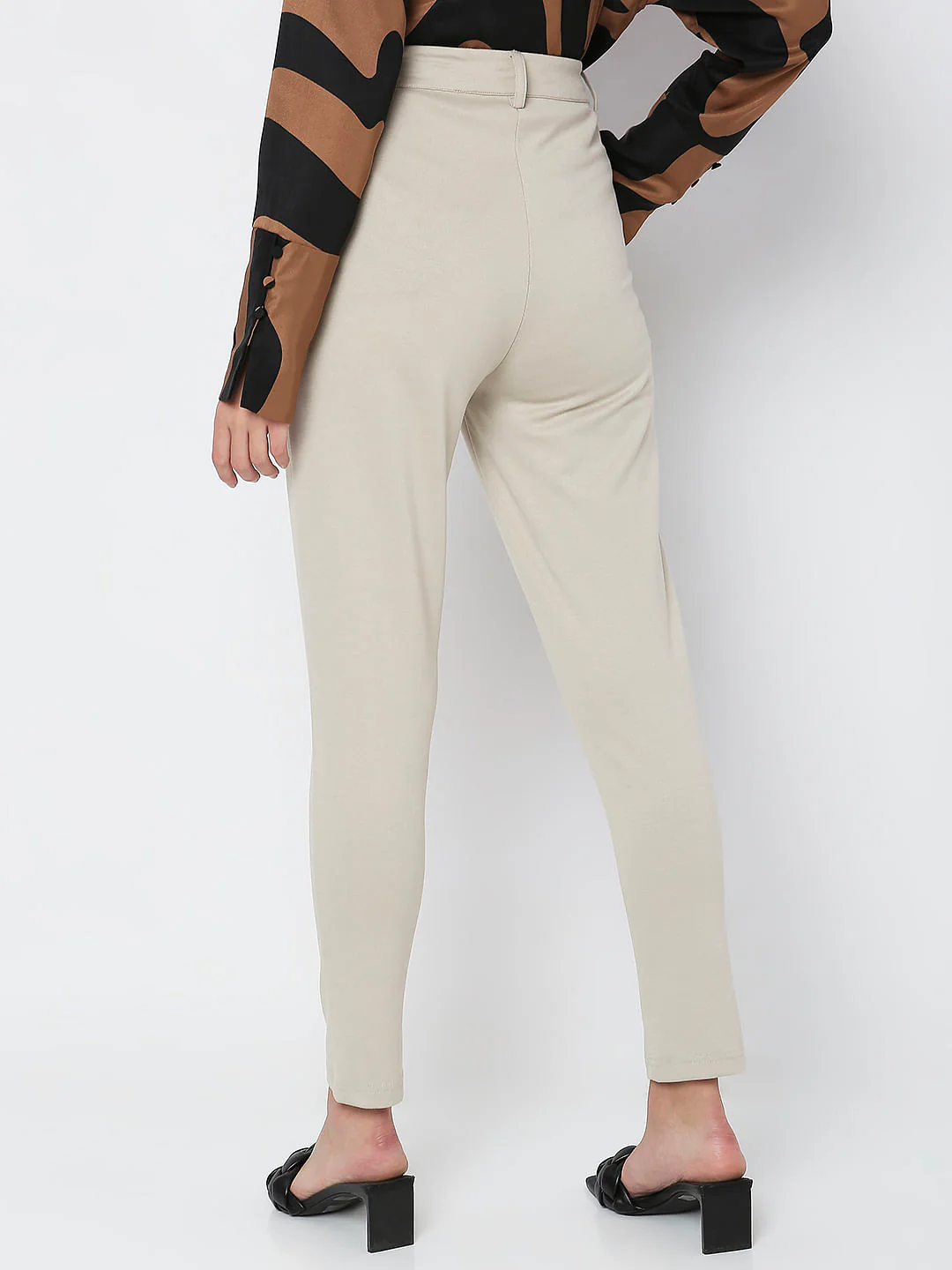 Beige Mid Rise Skinny Fit Co-Ord Set Trousers - Image 4
