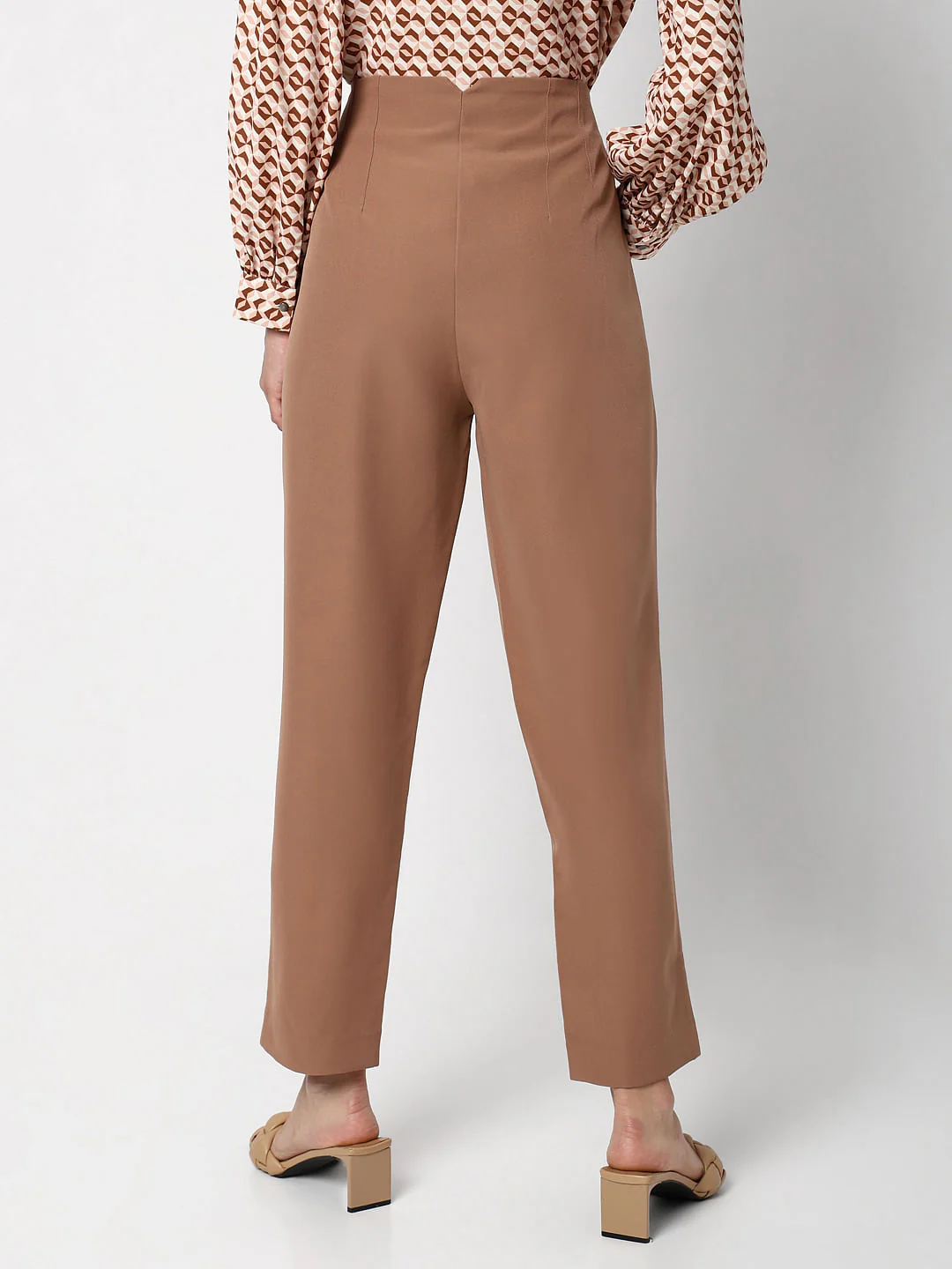Beige High Rise Straight Fit Co-Ord Set Pants - Image 4