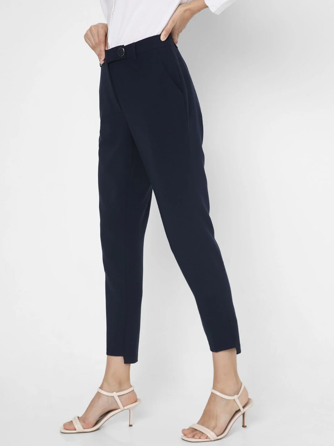 Navy Blue High Rise Tapered Pants - Image 3