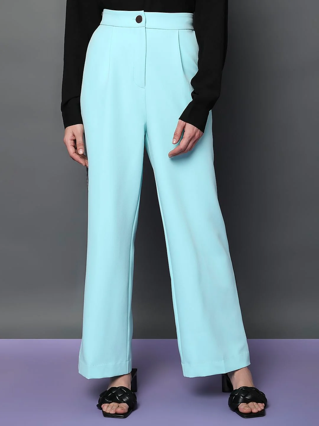 Sky Blue High Rise Wide Leg Pants - Image 2