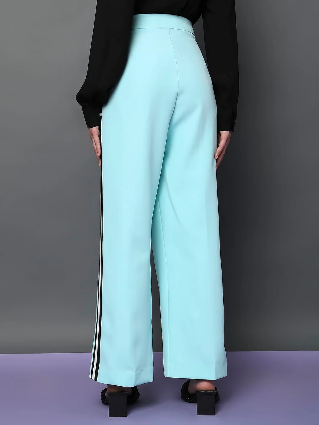Sky Blue High Rise Wide Leg Pants - Image 4
