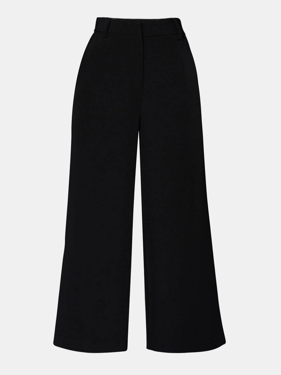 Black High Rise Semi Wide Leg Pants - Image 7