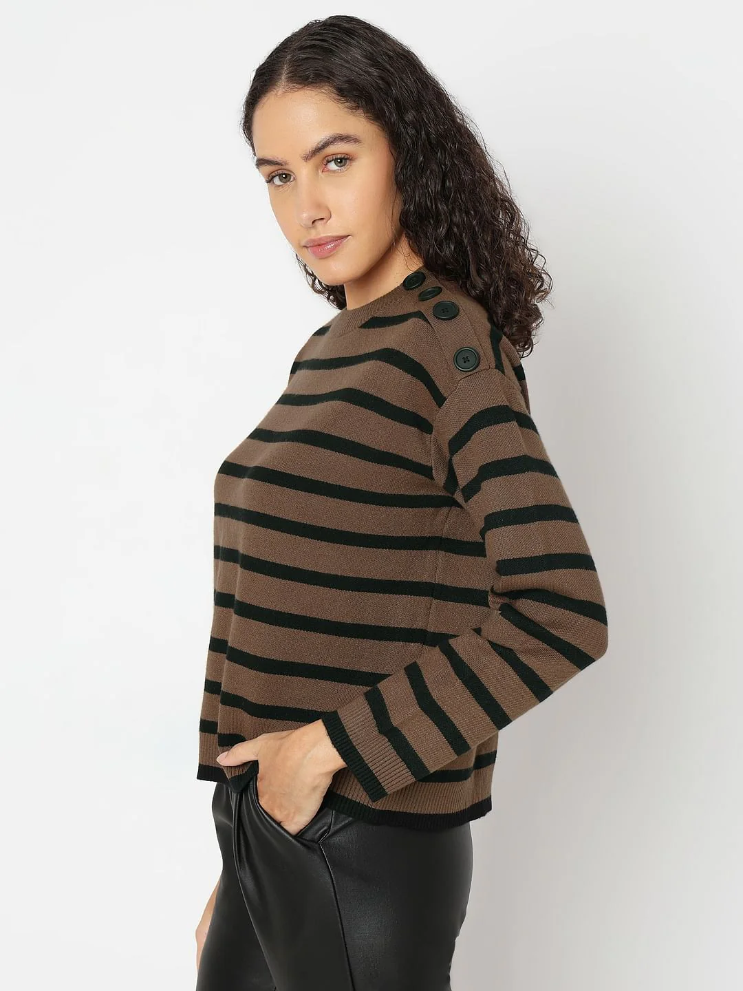Brown Striped Pullover - Image 3
