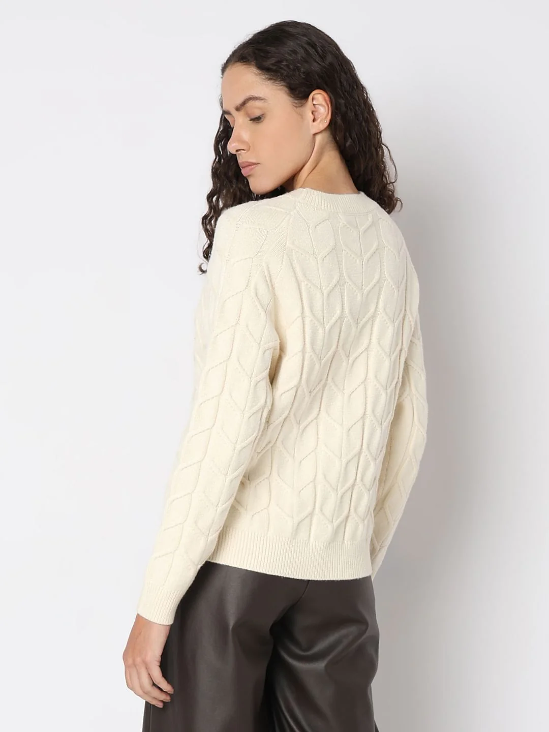 Ecru Raglan Knitted Pullover - Image 4