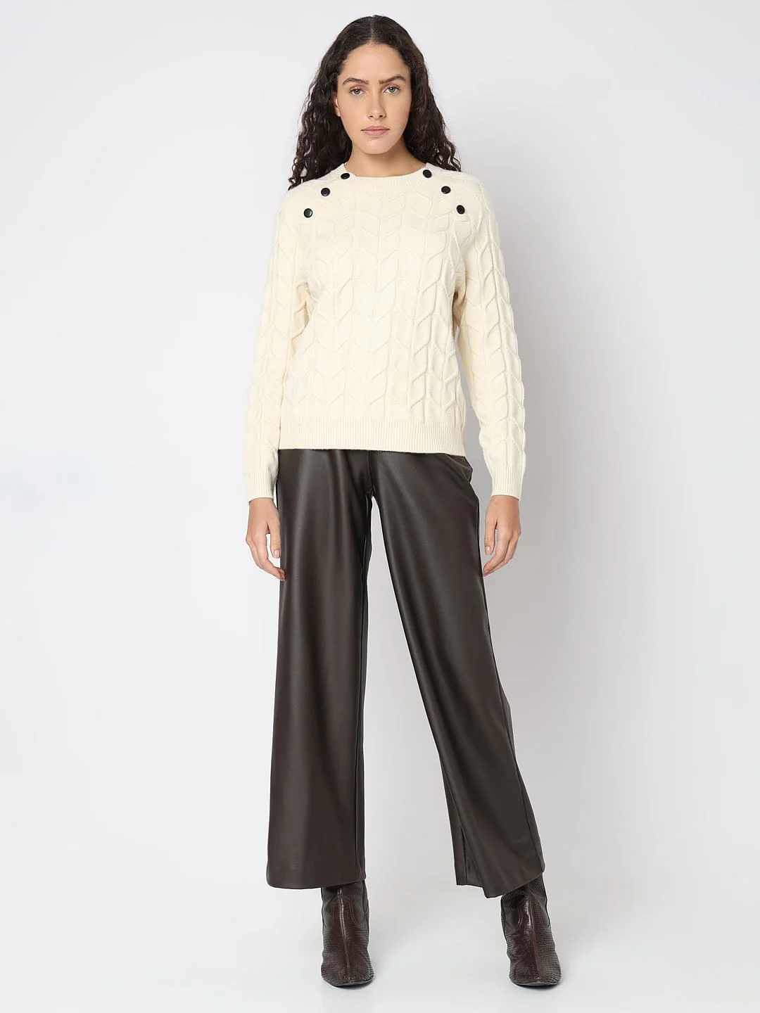 Ecru Raglan Knitted Pullover - Image 5