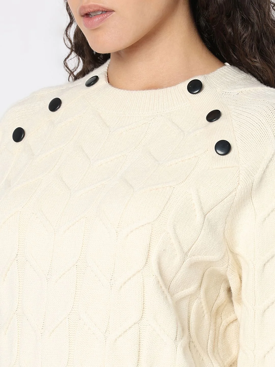 Ecru Raglan Knitted Pullover - Image 8