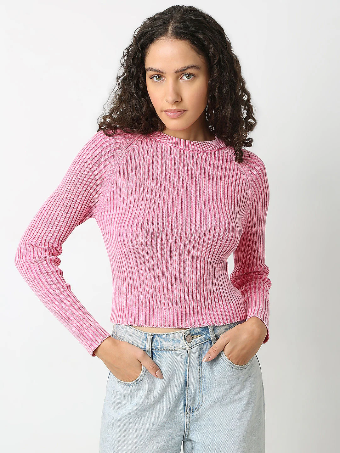 Pink O-Neck Pullover - Image 2