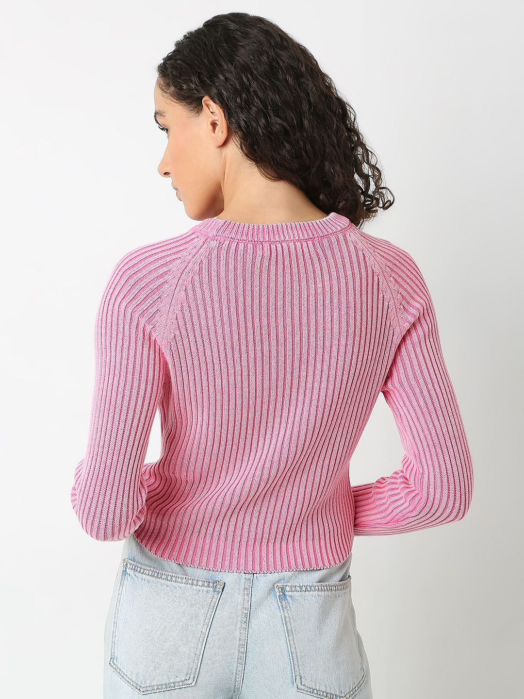 Pink O-Neck Pullover - Image 4