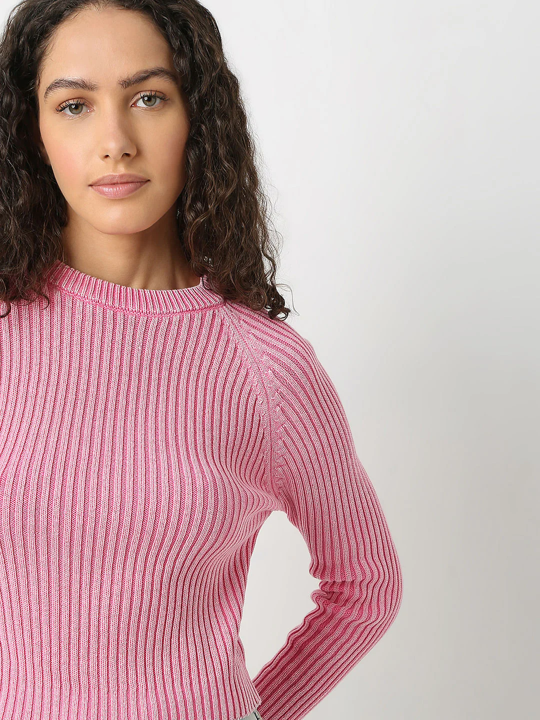 Pink O-Neck Pullover - Image 6
