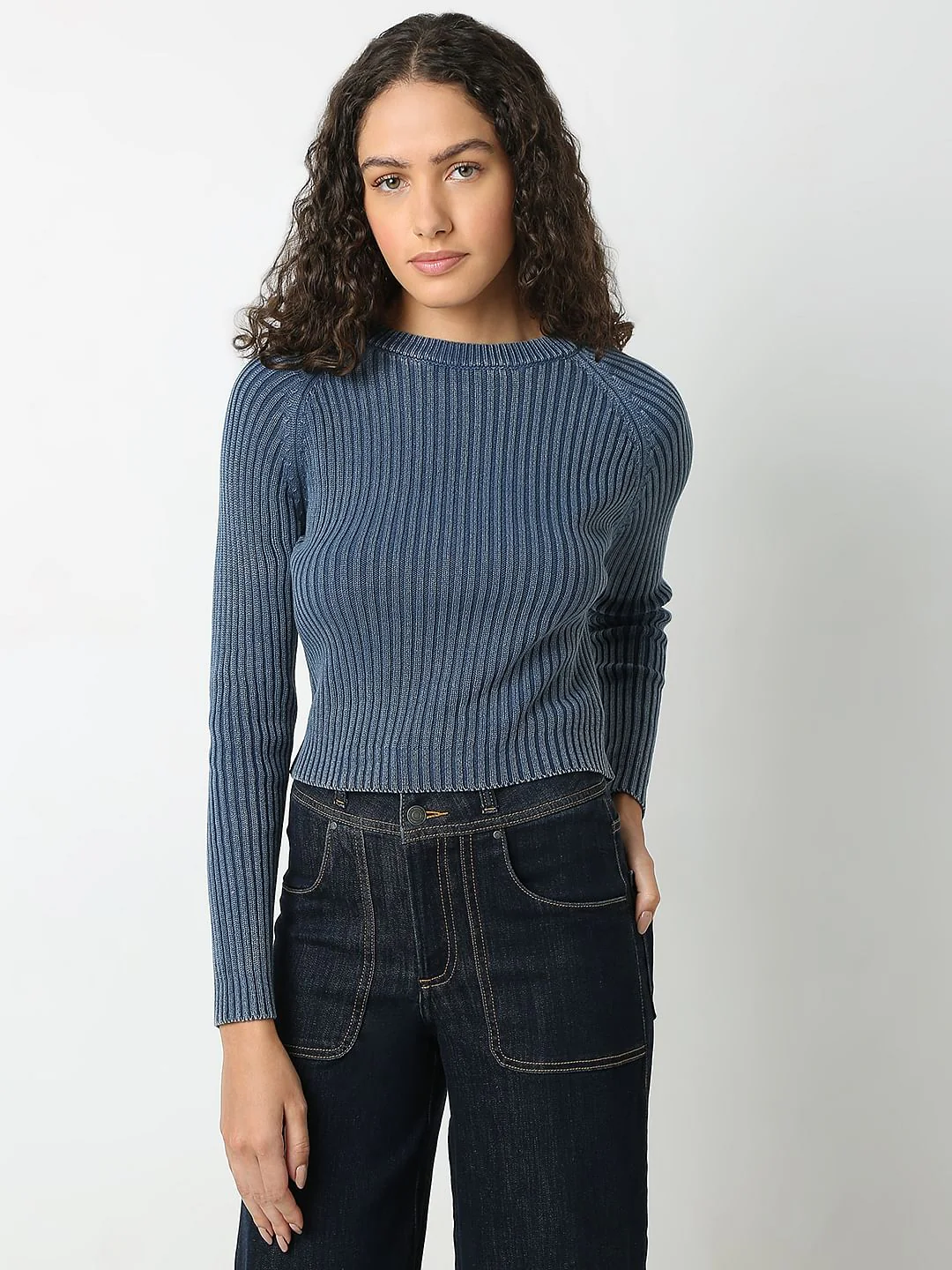 Dark Blue O-Neck Pullover - Image 2