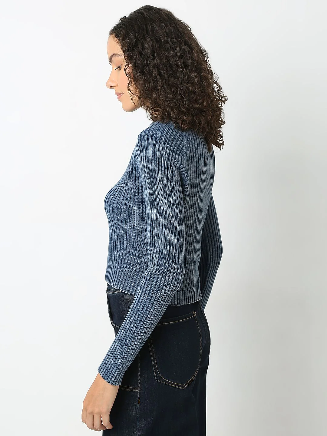 Dark Blue O-Neck Pullover - Image 3