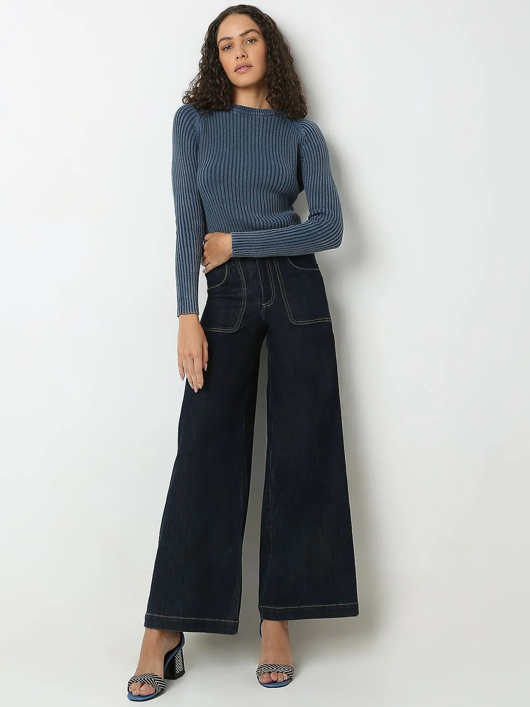 Dark Blue O-Neck Pullover - Image 5