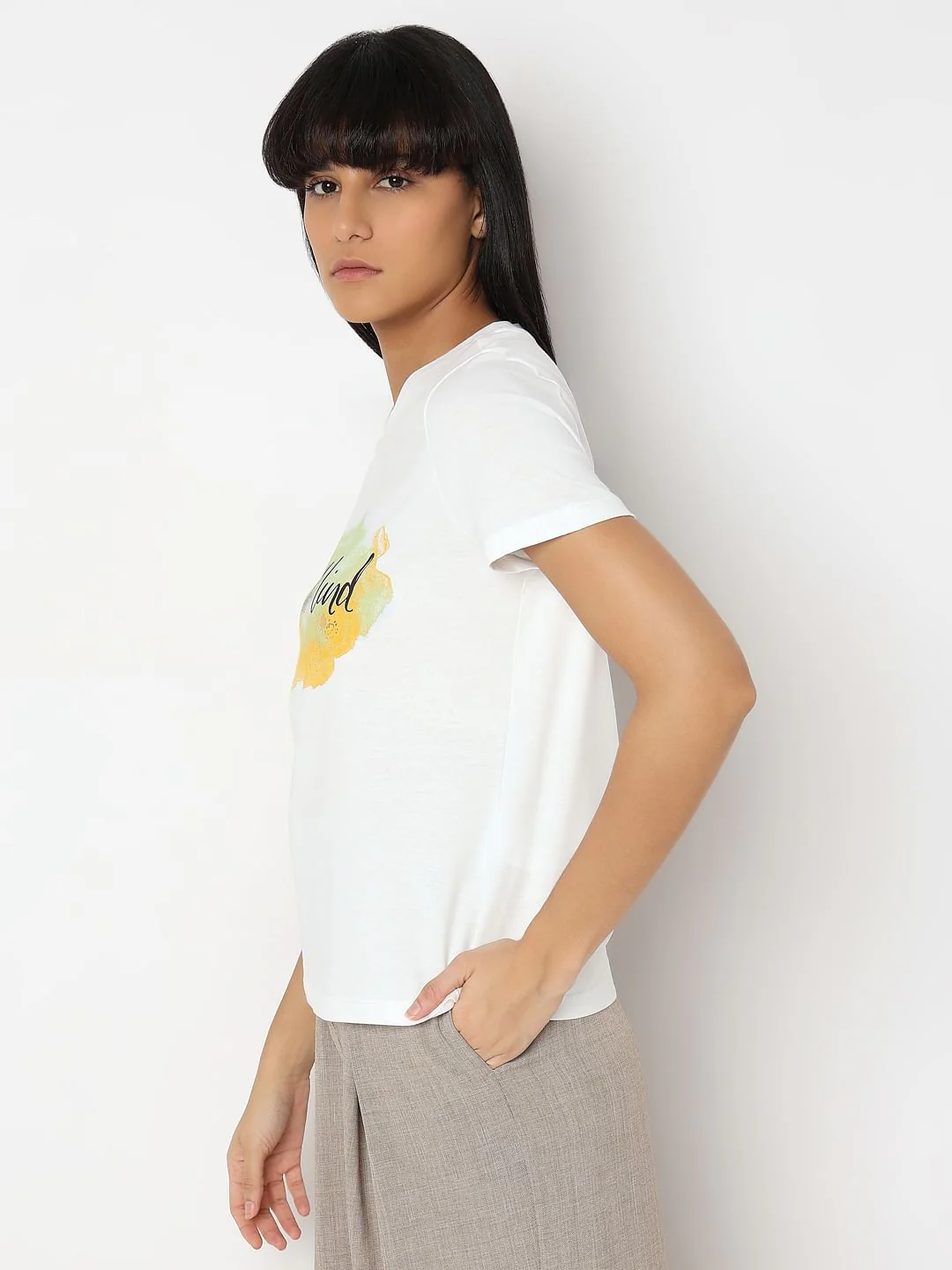 White Printed Organic Cotton T-Shirt - Image 3