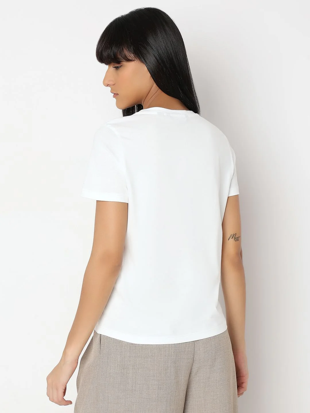 White Printed Organic Cotton T-Shirt - Image 4