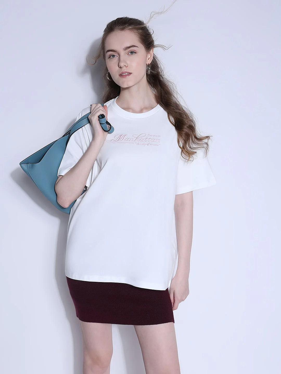 White Text Print Organic Cotton T-Shirt