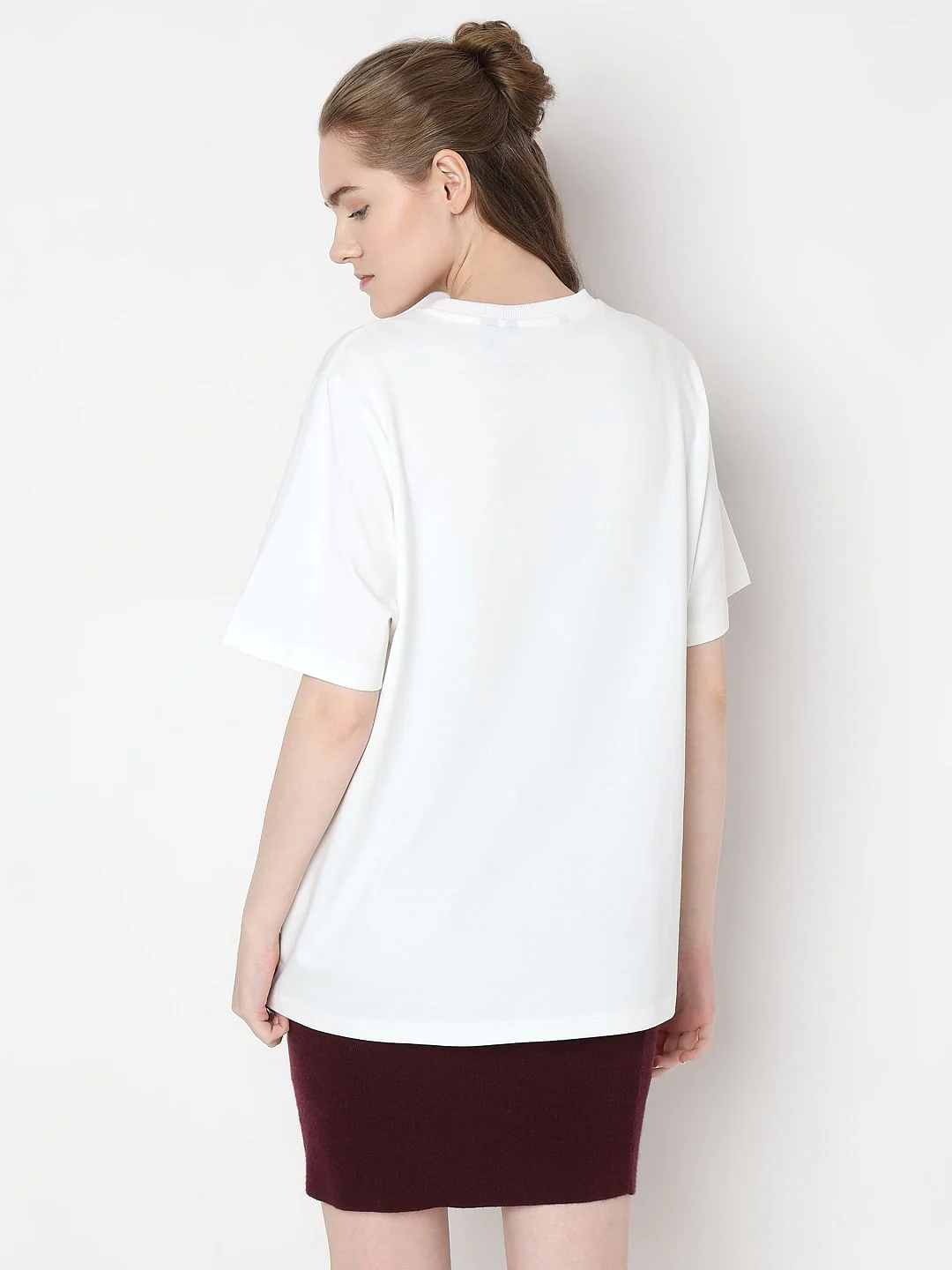 White Text Print Organic Cotton T-Shirt - Image 4