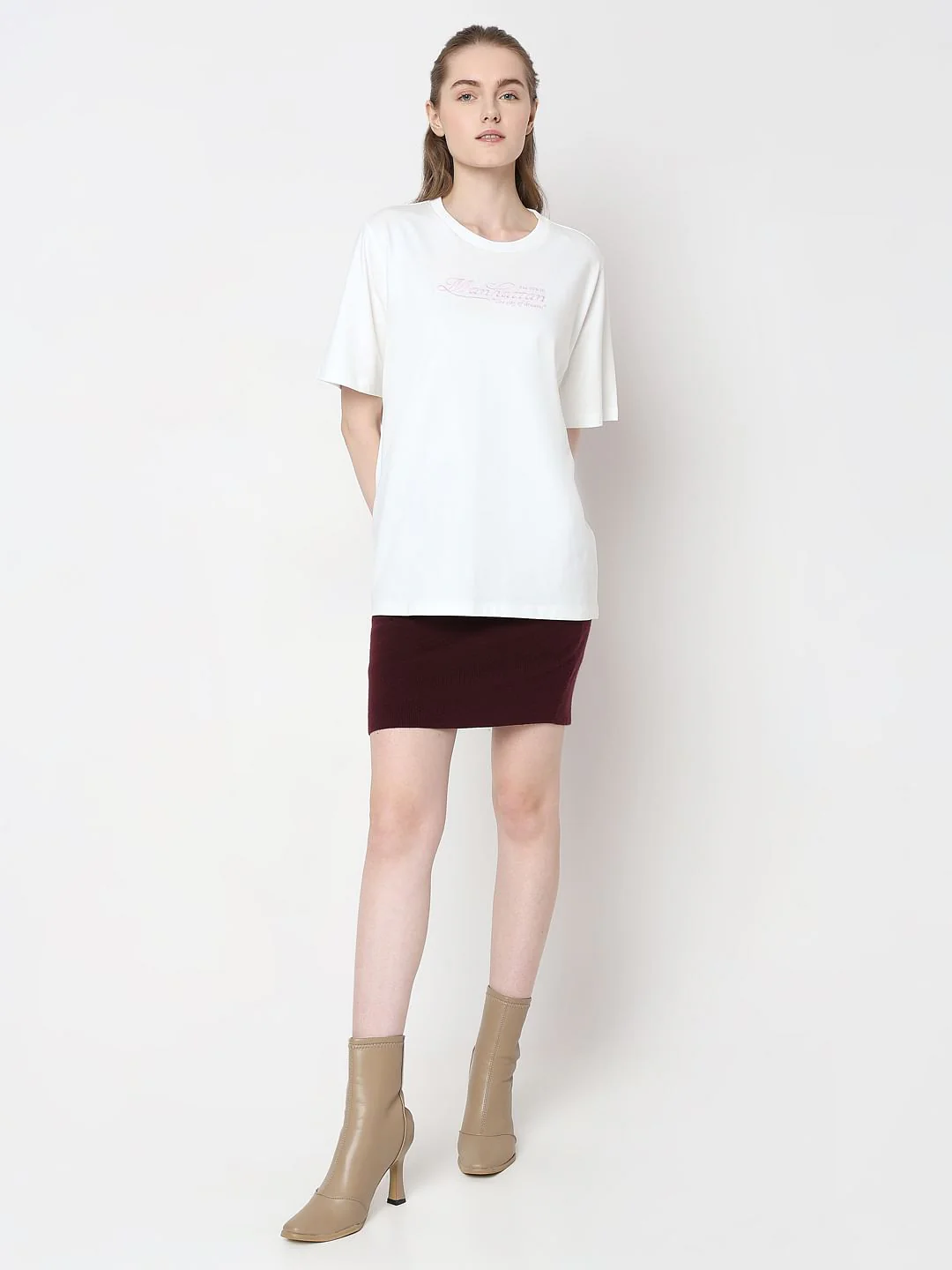 White Text Print Organic Cotton T-Shirt - Image 5